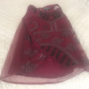 Maroon sequined top great for holidays